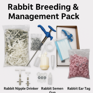 Combo Offer (Valid till August 30th): Rabbit Breeding & Management Pack ? (Rabbit Nipple Drinker, Rabbit Semen Gun, Rabbit Ear Tag)